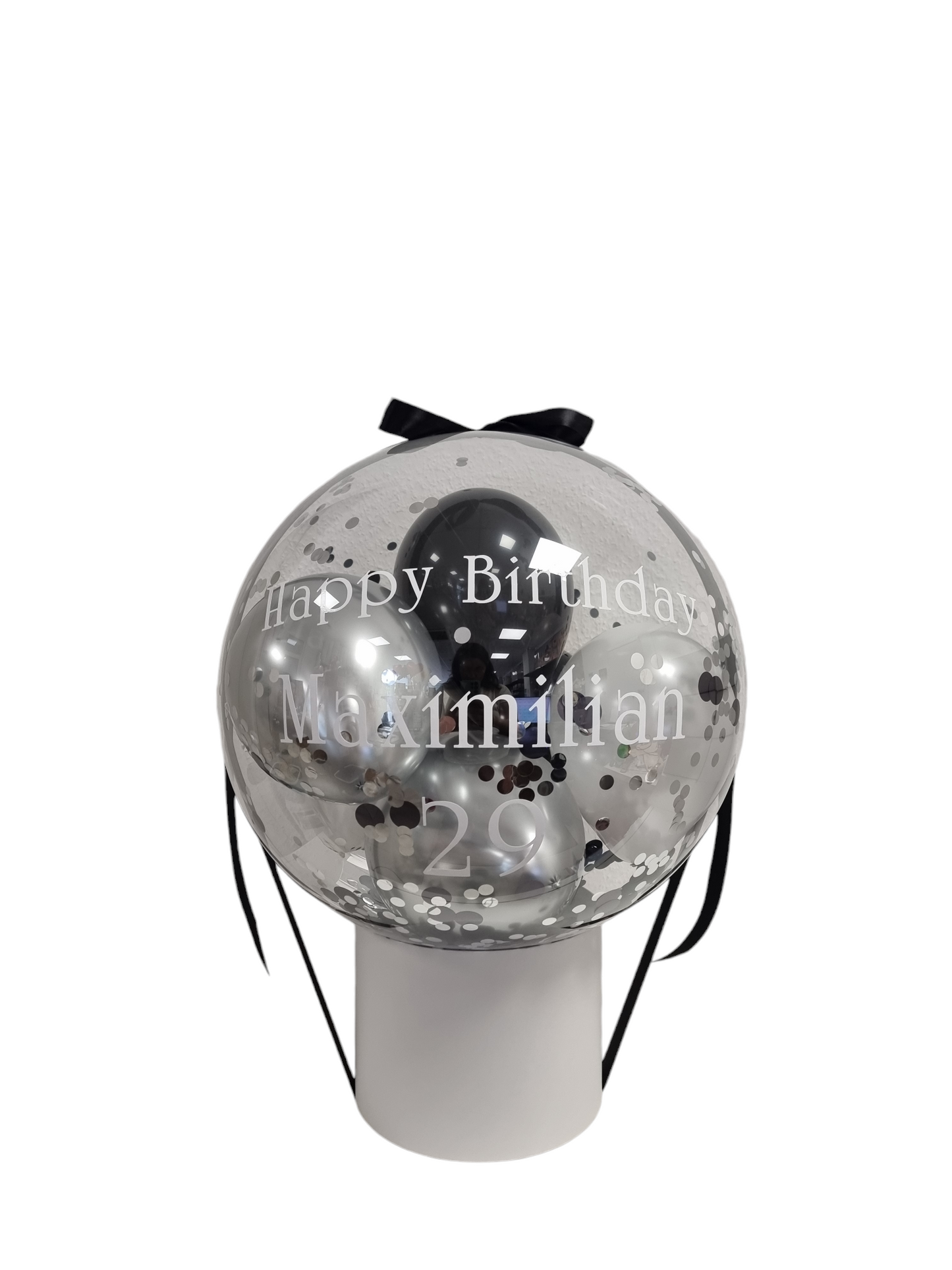 Bubble schwarz/silber/weiß inkl. Beschriftung