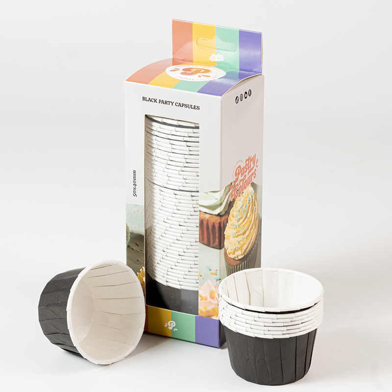 Muffinförmchen stabil Schwarz 50 Stück