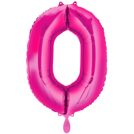 Ballon XXL Zahl 0 - Pink inkl. Helium