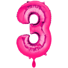 Ballon XXL Zahl 3 - Pink inkl. Helium