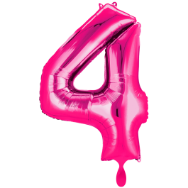 Ballon XXL Zahl 4 - Pink inkl. Helium