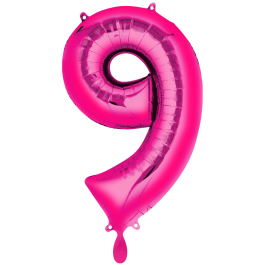 Ballon XXL Zahl 9 - Pink inkl. Helium