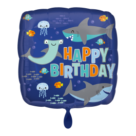 Ballon Happy Birthday Sharks