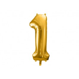 Ballon XXL Zahl 1 - Gold inkl. Helium