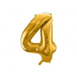 Ballon XXL Zahl 4 - Gold inkl. Helium