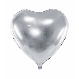 Folienballon Herz 45cm Silber inkl. Helium