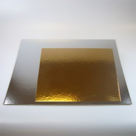 FunCakes Tortenunterlage eckig gold/silber 3er Pack - 25cm