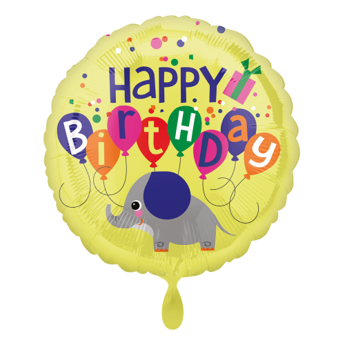 Ballon Happy Birthday Elephant inkl. Helium