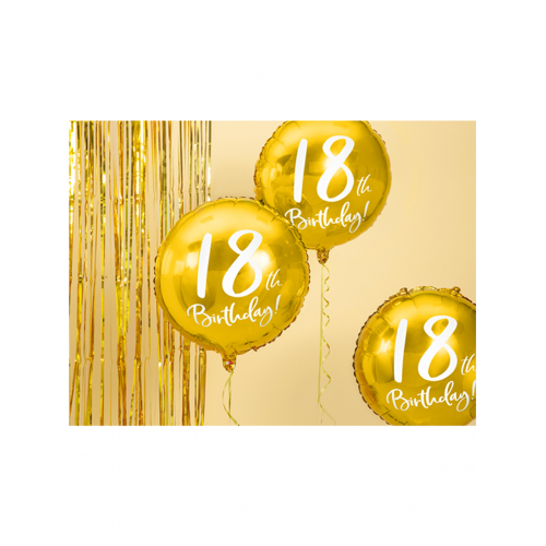 Ballon 18th Birthday Gold inkl. Helium