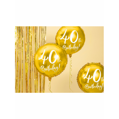 Ballon 40th Birthday Gold inkl. Helium
