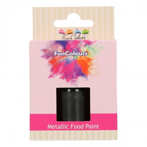 FunCakes FunColours Metallic Food Paint Black 30ml