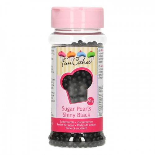 FunCakes Sugar Pearl Shiny Black 80g