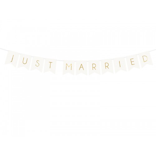 Banner Just Married - Weiß
