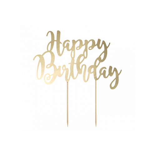 PartyDeco Topper Happy Birthday gold