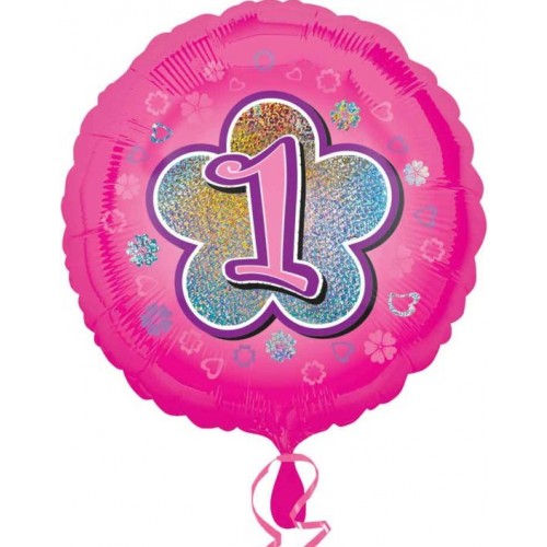 Ballon Girl 1st Birthday Pink inkl. Helium