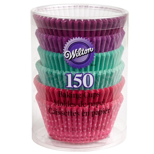 Wilton Baking Cups Pink/Turquoise/Purple 150 Stück