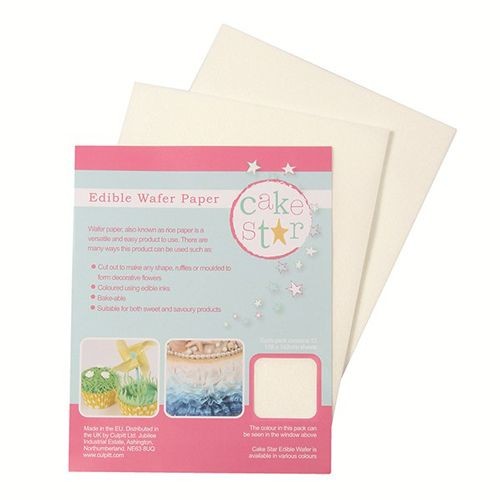 Cake Star Edible Wafer Paper -White- 12 Stück