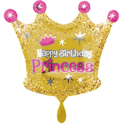 Ballon Happy Birthday Krone inkl. Helium