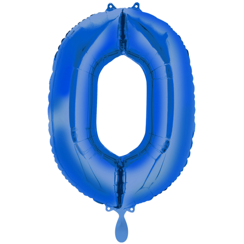 Ballon XXL Zahl 0 - Blau inkl. Helium