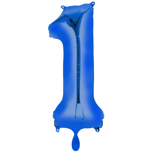 Ballon XXL Zahl 1 - Blau inkl. Helium