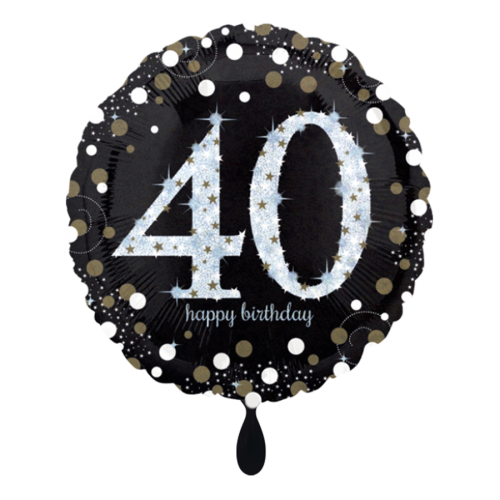 Ballon Sparkling Birthday 40 inkl. Helium