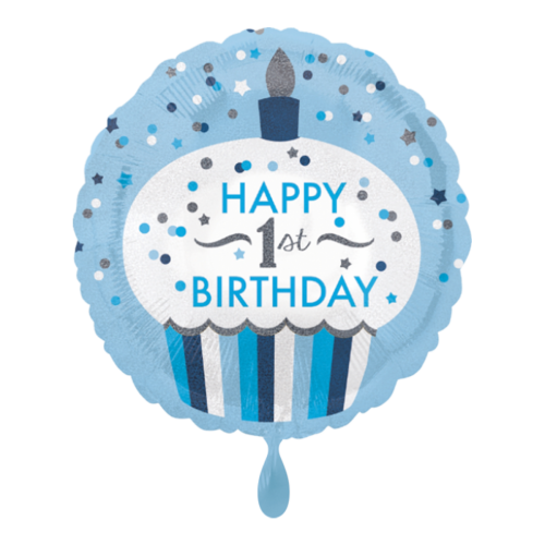 Ballon 1st Birthday Cupcake Boy inkl. Helium