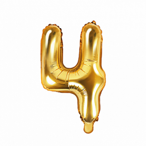 Ballon XS Zahl 4 - Gold