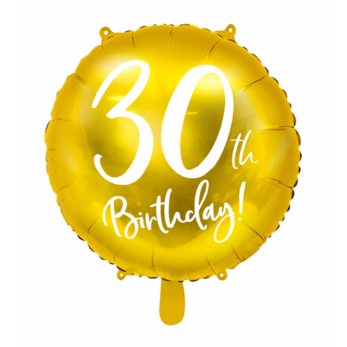 Ballon 30th Birthday Gold inkl. Helium