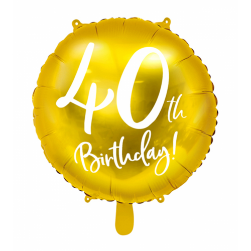 Ballon 40th Birthday Gold inkl. Helium