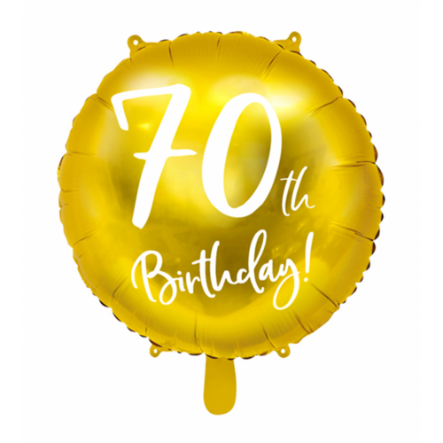 Ballon 70th Birthday Gold inkl. Helium