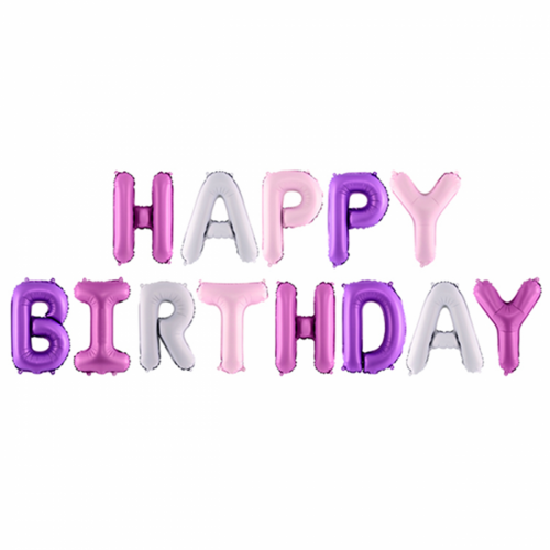 Ballon - Schriftzug Happy Birthday trendy