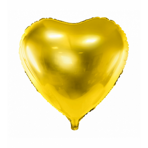 Folienballon Herz 61cm Gold inkl. Helium