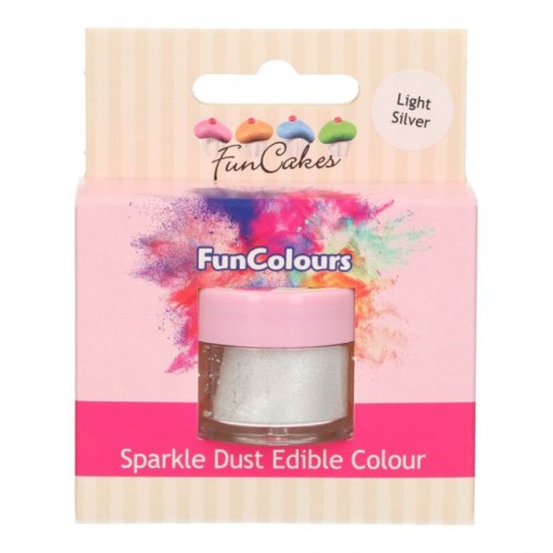 FunCakes Edible FunColours Sparkle Dust - Light Silver