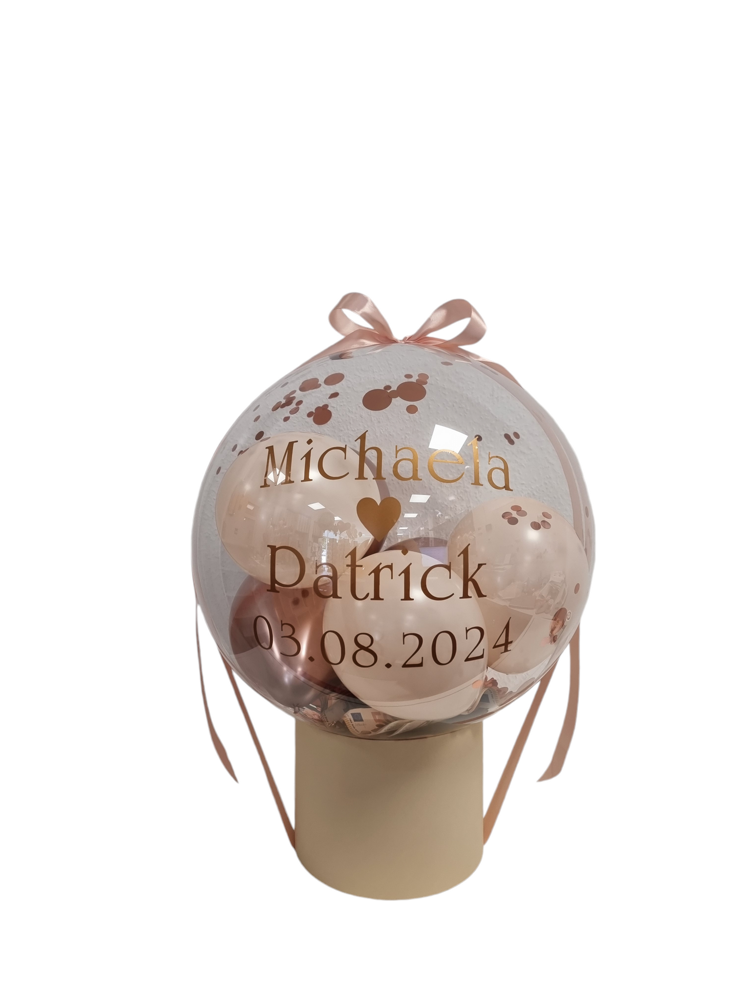 Bubble rosegold/pfirsich inkl. Beschriftung