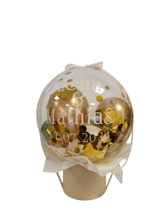 Bubble gold/beige/pastelgrün inkl. Beschriftung