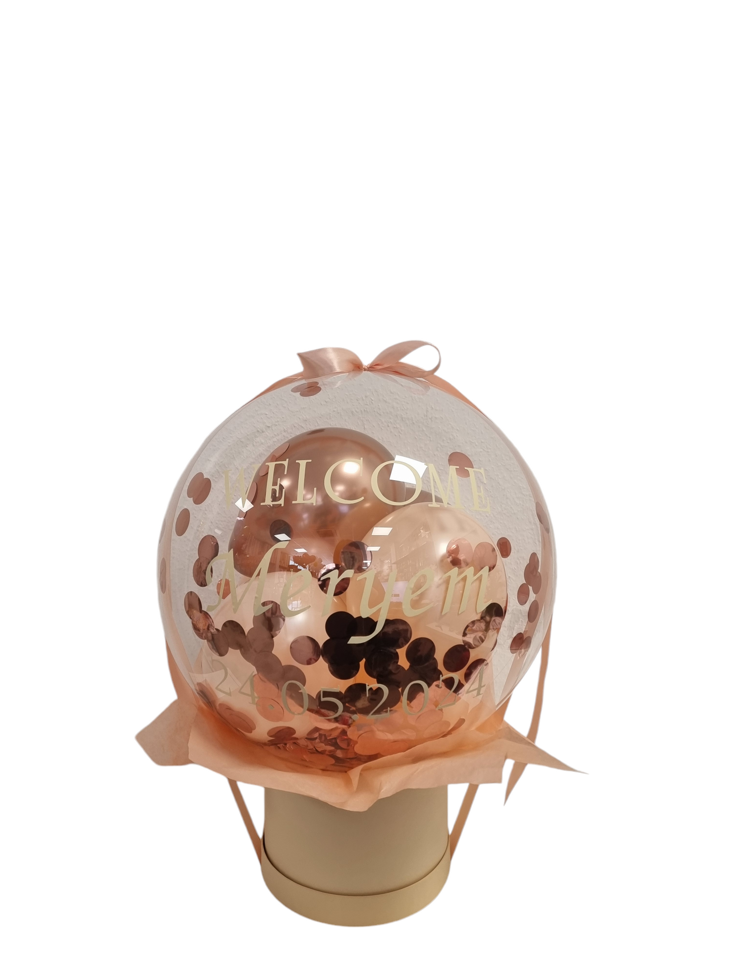Bubble rosegold/pfirsich inkl. Beschriftung