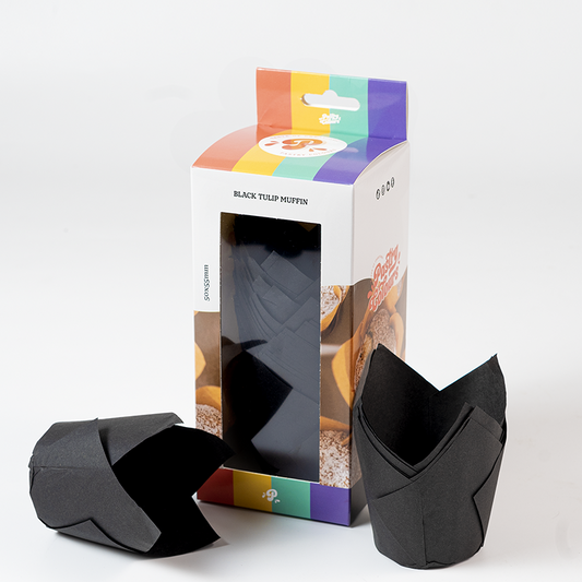 Muffinförmchen Tullip Schwarz 50 Stück