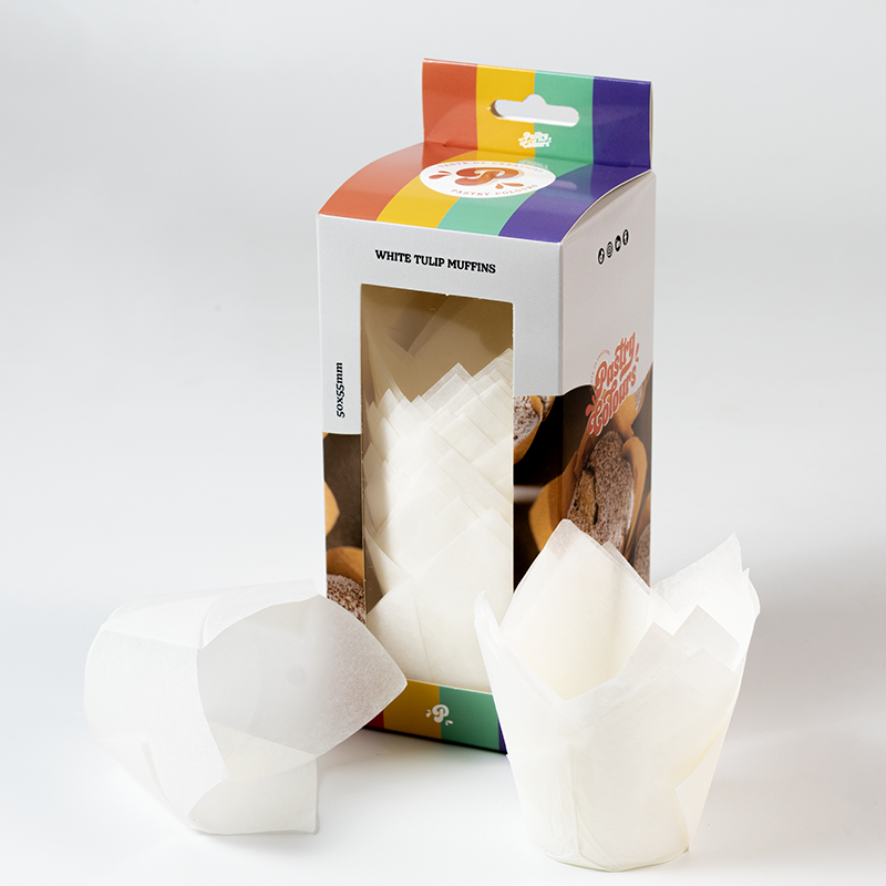 Muffinförmchen Tullip Weiß 50 Stück